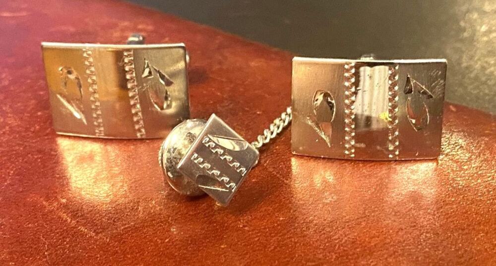 VTG Sterling Silver Mr X (Executive) Cufflink Set, IOB